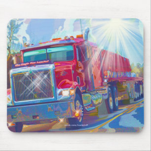 RED TRUCK BIG RIG TRUCKERS Cadeaus Muismat