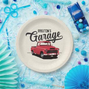 Red  Truck Birthday Custom Paper Borden Papieren Bordje