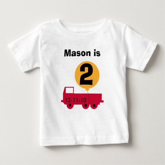 Red Truck  Birthday Tshirts (Voorkant)