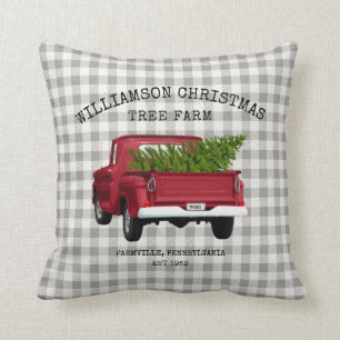  Red Truck Boerderij Familienaam Kussen