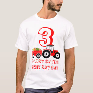 Red Truck Boerderij Produce Daddy Verjaardagsjonge T-shirt