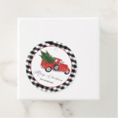 Red Truck Buffalo kerstmis Bedankjes Labels (In situ)