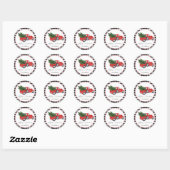  Red Truck Buffalo kerstmis Ronde Sticker (Vel)