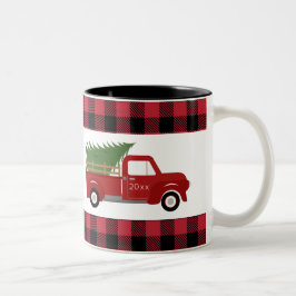 Red Truck Buffalo Pset-kerstkoffie Tweekleurige Koffiemok