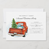  Red Truck Business Kerstparty Kaart (Voorkant)