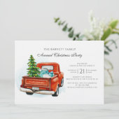  Red Truck Business Kerstparty Kaart (Staand voorkant)