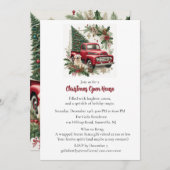 Red Truck Christmas Open House Invitation (Devant / Derrière)
