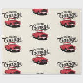 Red Truck Custom Name Wrapping Paper Cadeaupapier (Vlak)
