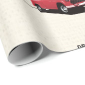 Red Truck Custom Name Wrapping Paper Cadeaupapier (Rol Hoek)