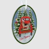 Red Truck Duitse naam van Shephard Ornament (voorkant)