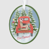Red Truck Duitse naam van Shephard Ornament (voorkant)