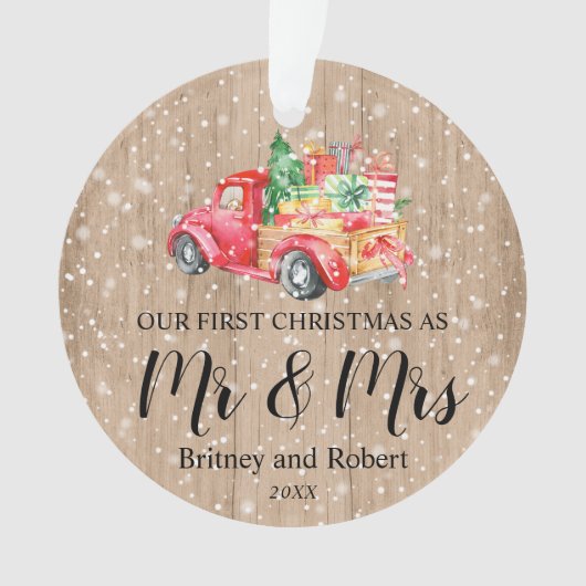 Red Truck | Eerste Kerstdag Ornament (voorkant)