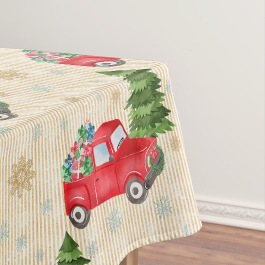 Red Truck en kerstboomtablet Tafelkleed