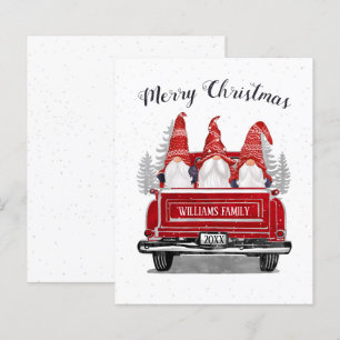  Red Truck Gnome-kerstkaart