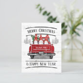Red Truck Gnomen-kerstkaart (Staand voorkant)