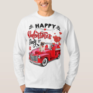 Red Truck Happy Valentijnsdag Eetcafé Hondenharten T-shirt