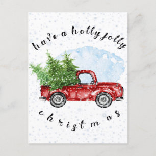 Red Truck heeft een Holly Jolly Kerstmis Briefkaart