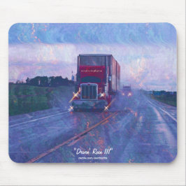 Red Truck Highway Rijden in de Rain Art Mousepad Muismat