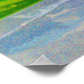 Red Truck Highway Rijden in het Regen Art Poster 4 (Hoek)