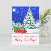  Red Truck in Sneeuwkerstfeest (Staand voorkant)