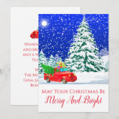  Red Truck in Sneeuwkerstfeest (Voorkant / Achterkant)