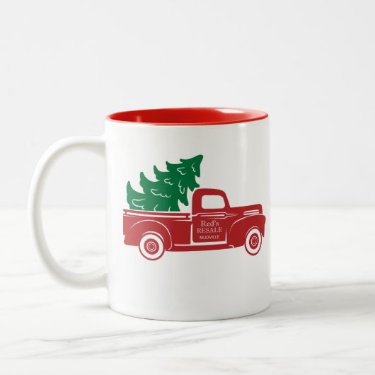 Red Truck Kerstboom Mok Two-Tone (Links)