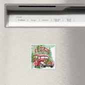 Red Truck Kerstmagneet Magneet (Insitu (Vaatwasser))