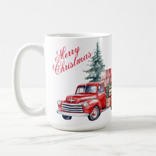 Red Truck Kerstmis Mok (Links)