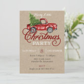 Red Truck Kerstparty Uitnodiging (Staand voorkant)
