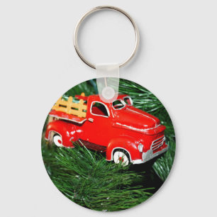 Red Truck kerstversiering 2 Sleutelhanger