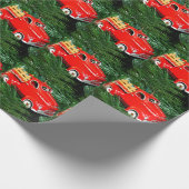 Red Truck kerstversiering Cadeaupapier (Hoek)