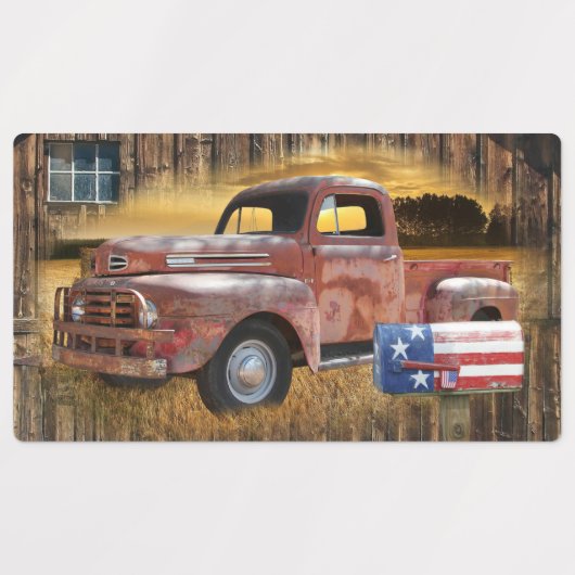  Red Truck Labels (Design 1)