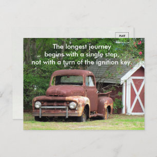Red Truck - Langste reis - Quote Briefkaart