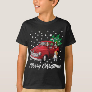 Red Truck Merry kerstboom Beagle Dog Christma T-shirt