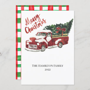 Red Truck Merry kerstfeestay Kaart