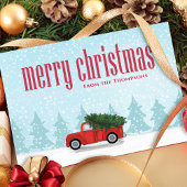  Red Truck Merry Kerstmis Feestdagenkaart
