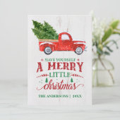  Red Truck Merry Kerstmis Kaart (Staand voorkant)