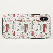  Red Truck Merry-kerstpatroon Case-Mate iPhone Case (Achterkant (horizontaal))
