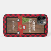  Red Truck met kerstboomtelefoon Case-Mate iPhone Case (Achterkant (horizontaal))