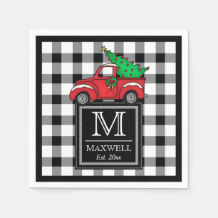 Red Truck Monogram voor middelgrote ringvormige Servet