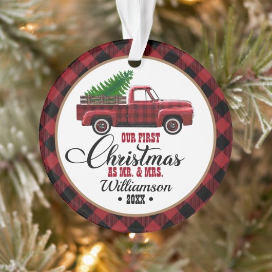  Red Truck Ons eerste kerstfeest Ornament (Boom)