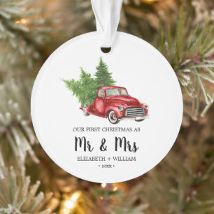 Red Truck Ons eerste kerstfotoorname Ornament