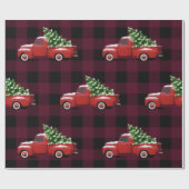 Red Truck op Red Black Pset Cadeaupapier (Vlak)