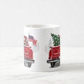  Red Truck Patriotic Flag Custom Holiday Koffiemok (Center)