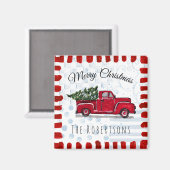 Red  Truck Personaliseerd Magneet (Voorkant / Achterkant)