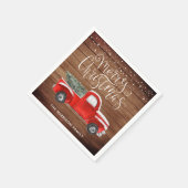  Red Truck Persoonlijk kerstfeest Servet (Hoek)