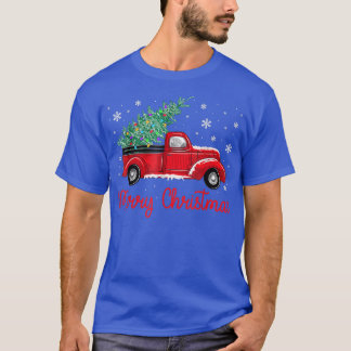 Red Truck Pick up Kerstmis Light Merry Chris T-shirt