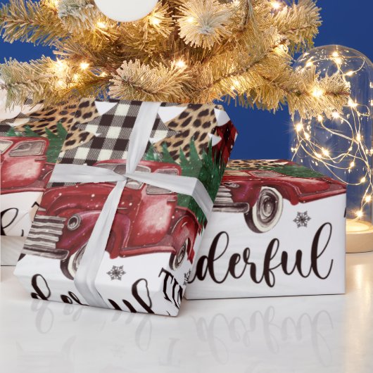 Red Truck, Pine Tree Cadeaupapier (Feestdagen)