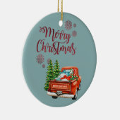 Red Truck Pine Tree kerst Keramisch Ornament (Rechts)
