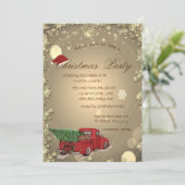 Red Truck Pine Tree (kerstfeest) Kaart (Staand voorkant)